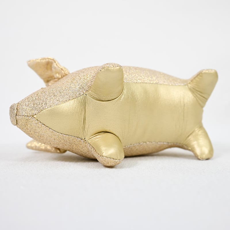 金箔豚 豚の貯金箱 ゴールド ブタ pig 風水 財運 金運 商売繁盛 置物( 中