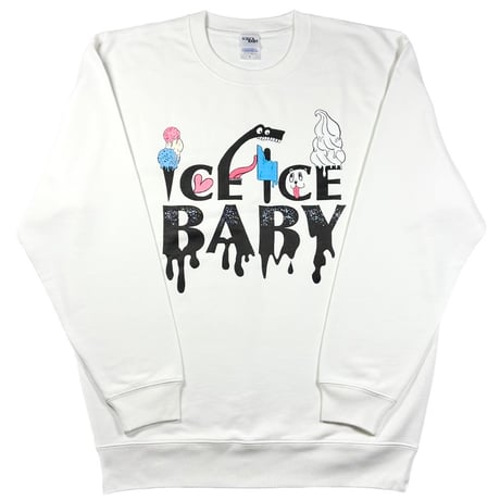 ICEICE BABY フロントロゴ プリント トレーナー(白)