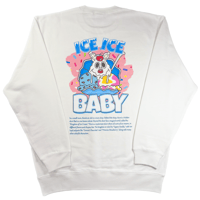 ICEICE BABY フロントロゴ 刺繍バックプリント トレーナー(白)