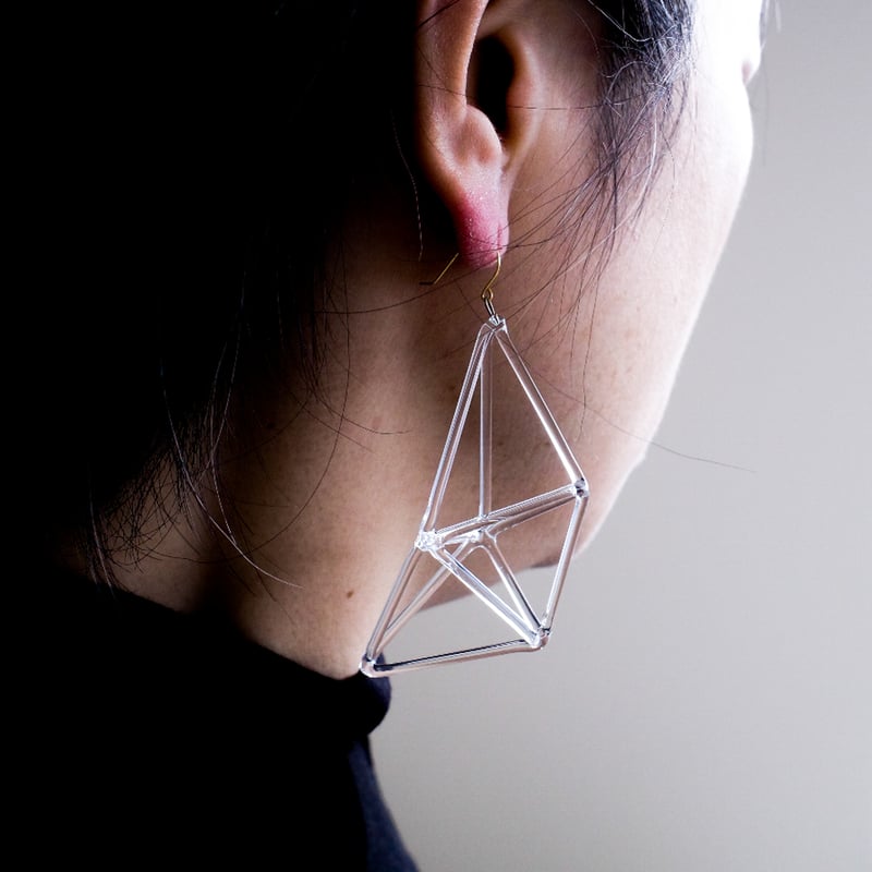 *しかくいピアス*【No.317】 cthruit] triple triangle CL（ピアス）送料着払 | FOR NOTO
