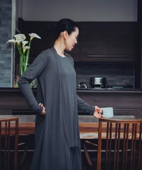 SET｜ルームウェア セットアップ+ロング羽織り（チャコール）