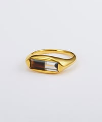 Recette stone ring single (onyx×crystal) gold