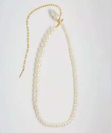 Aging baroque pearl necklace 45cm gold