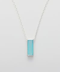 Recette stone necklace (seablue chalcedony) 45cm silver