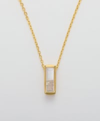 Recette stone necklace (labradrite×CR×white pearl) 45cm gold