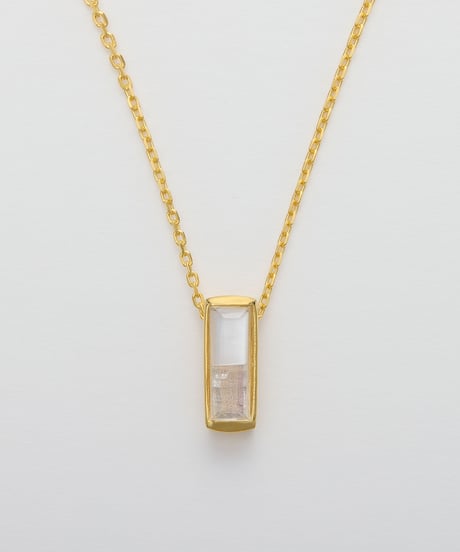 Recette stone necklace (labradrite×CR×white pearl) 45cm gold
