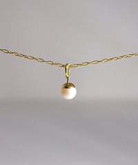 Aging round pearl necklace 50cm gold