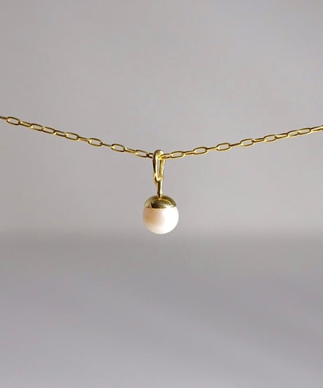 Aging round pearl necklace 50cm gold