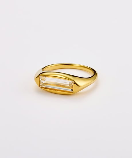 Recette stone ring single (crystal) gold