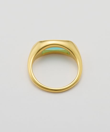Recette stone ring single (Seablue chalcedony) gold