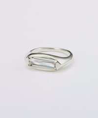 Recette stone ring single (crystal) silver