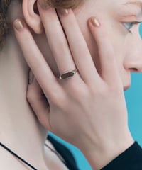 Recette stone ring single (chocolatemooonstone) silver