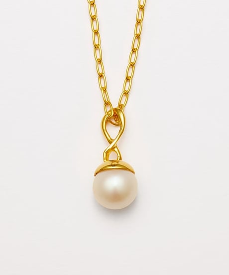 Aging round pearl necklace 50cm gold