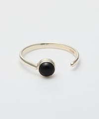 Cercle stone forkring (onyx) silver