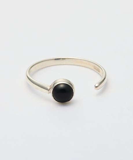 Cercle stone forkring (onyx) silver