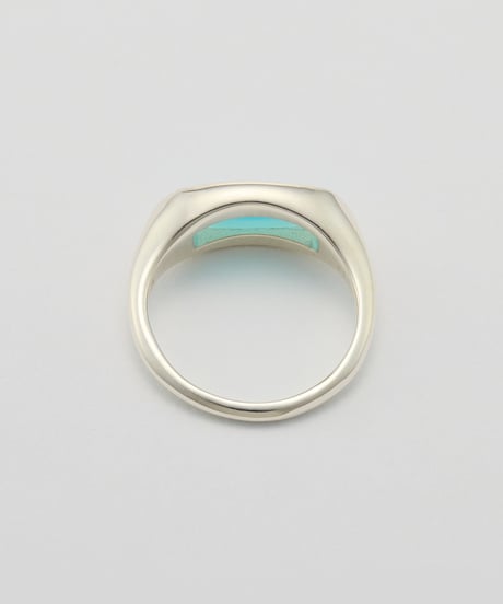 Recette stone ring single (Seablue chalcedony) silver