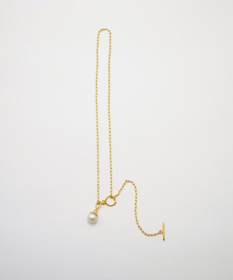 Aging round pearl necklace 50cm gold