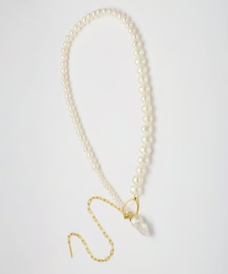 Aging baroque pearl necklace 45cm gold