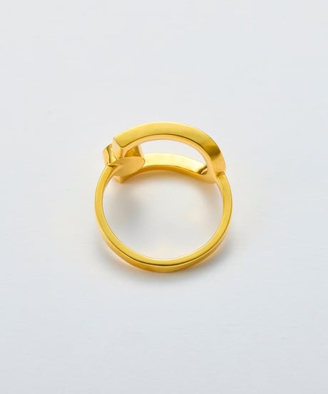 Cercle stone ring gold (white pearl) gold