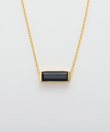 Recette stone necklace (onyx) 45cm gold