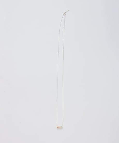 Recette stone necklace (Strawberry Quartz×CR×white pearl) 45cm silver