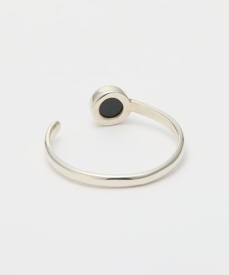 Cercle stone forkring (onyx) silver