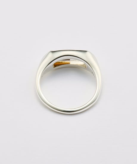 Recette stone ring single (onyx×crystal) silver