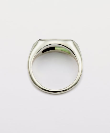 Recette stone ring single (chrysoprease×onxy×crystal) silver