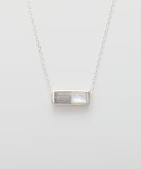 Recette stone necklace (labradrite×CR×white pearl) 45cm silver