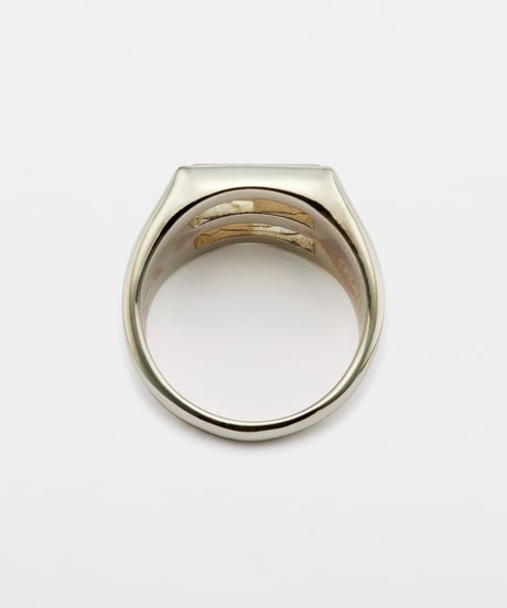 Recette stone ring double (labradrite×white pearl×crystal) silver