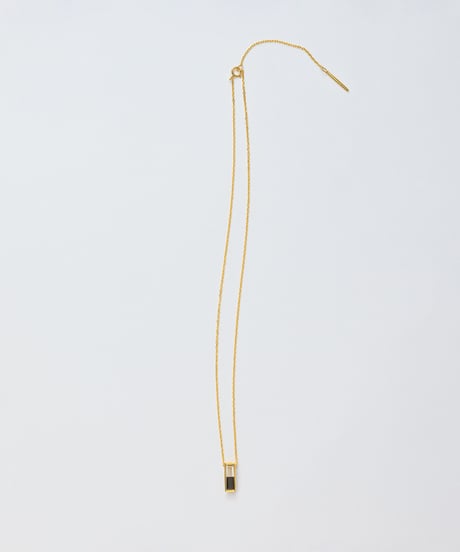 Recette stone necklace (onyx×crystal) 45cm gold