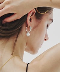 Aging baroque pearl pierce pair silver