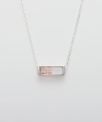 Recette stone necklace (Strawberry Quartz×CR×white pearl) 45cm silver