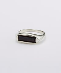 Recette stone ring single (onyx) silver
