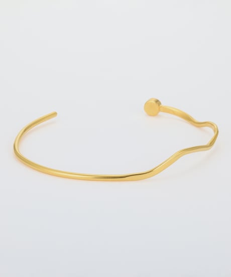 Cercle stone braceletcuff (whaite pearl) gold