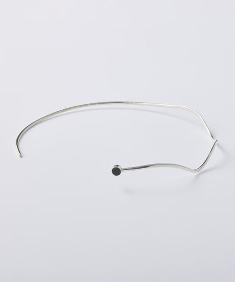 Cercle stone neckcuff (onyx) silver