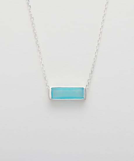Recette stone necklace (seablue chalcedony) 45cm silver