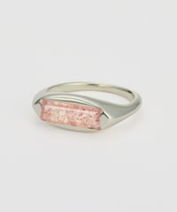 Recette stone ring single (Strawberry Quartz) silver