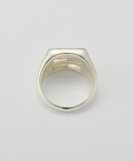 Recette stone ring double (Strawberry Quartz×CR×white pearl) silver