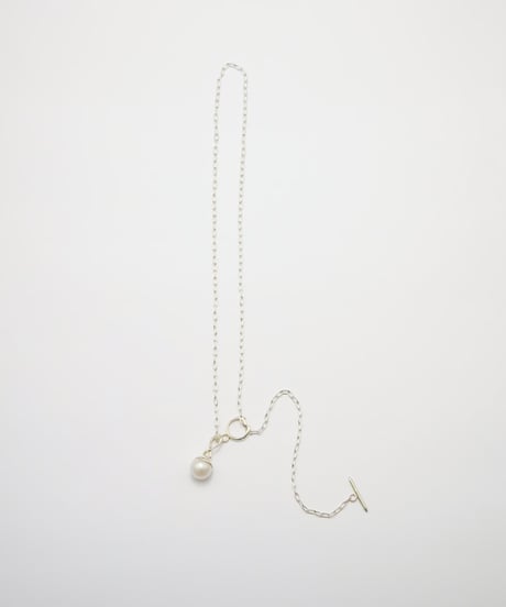Aging round pearl necklace 50cm silver
