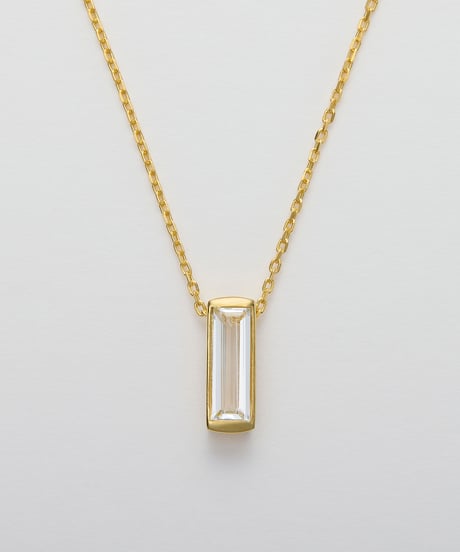 Recette stone necklace (crystal) 45cm gold