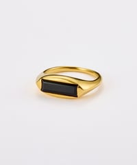 Recette stone ring single (onyx) gold