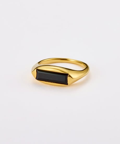 Recette stone ring single (onyx) gold