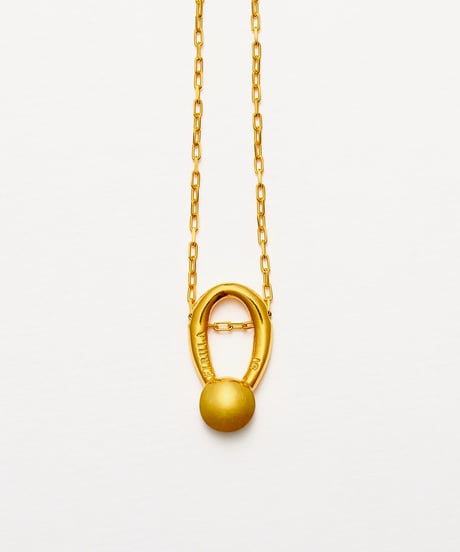 Cercle stone long necklace 60cm gold