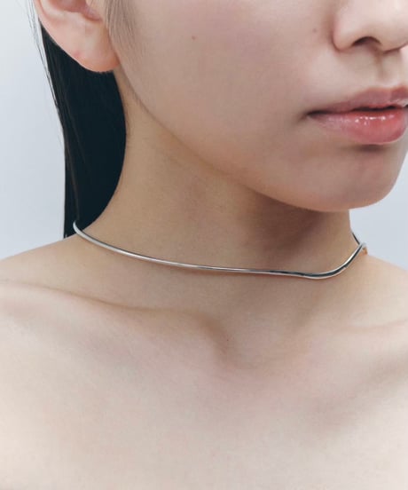 Cercle stone neckcuff (onyx) silver