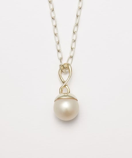 Aging round pearl necklace 50cm silver