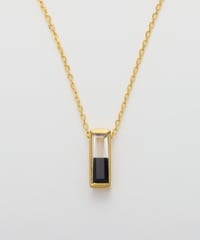 Recette stone necklace (onyx×crystal) 45cm gold