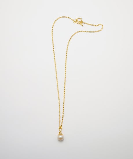 Aging round pearl necklace 50cm gold