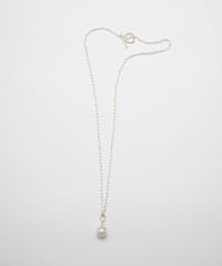 Aging round pearl necklace 50cm silver