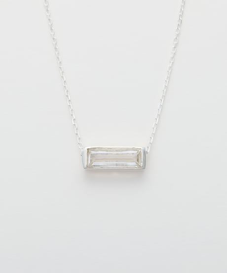 Recette stone necklace (crystal) 45cm silver